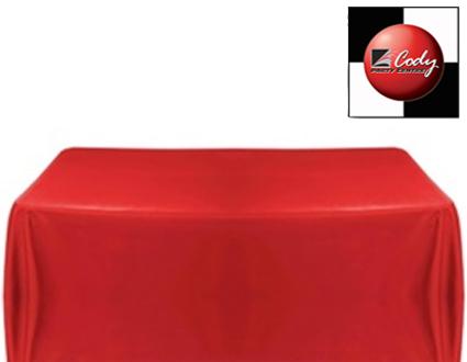 Rectangle Red Tablecloth (90x132") - Poly at Cody Party Store & Rentals