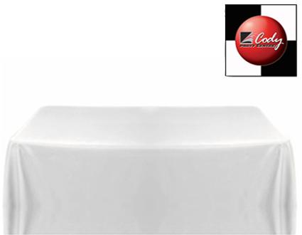 Rectangle White Tablecloth (90x132") - Poly at Cody Party Store & Rentals