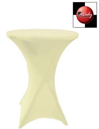 Cocktail Ivory Table Cover - Spandex at Cody Party Store & Rentals