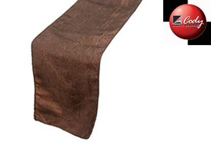 Table Runner Chocolate - Taffeta Crinkle at Cody Party Store & Rentals