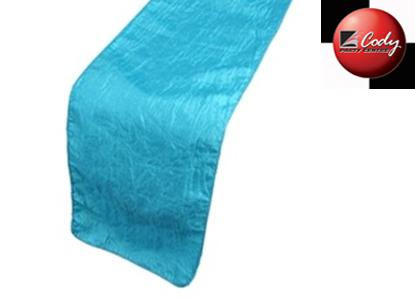 Table Runner Turquoise - Taffeta Crinkle at Cody Party Store & Rentals