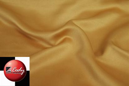 Round Gold Tablecloth - Lamour (120") at Cody Party Store & Rentals