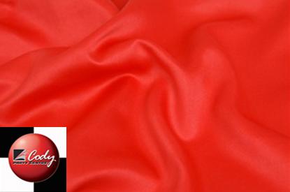 Round Red Tablecloth - Lamour (120") at Cody Party Store & Rentals