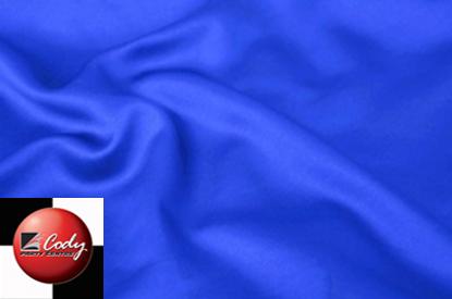 Round Royal Blue Tablecloth - Lamour (120") at Cody Party Store & Rentals