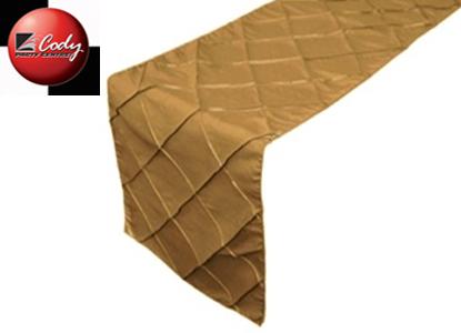 Table Runner Gold - Pintuck at Cody Party Store & Rentals