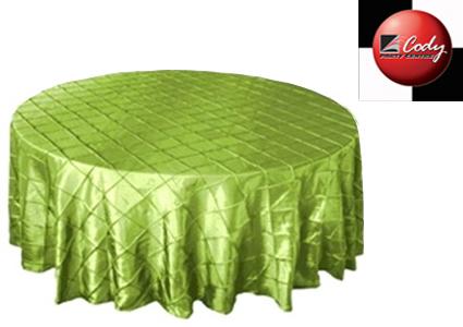 Round Apple Green Tablecloth - Pintuck (120") at Cody Party Store & Rentals