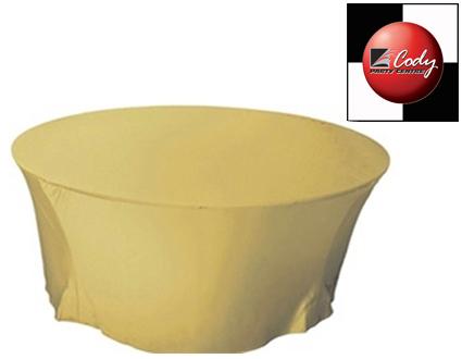 60" Round Champagne Table Cloth - Spandex at Cody Party Store & Rentals