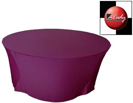 60" Round Eggplant Table Cloth - Spandex at Cody Party Store & Rentals