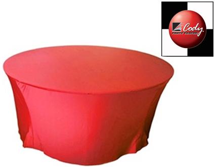 60" Round Red Table Cloth - Spandex at Cody Party Store & Rentals