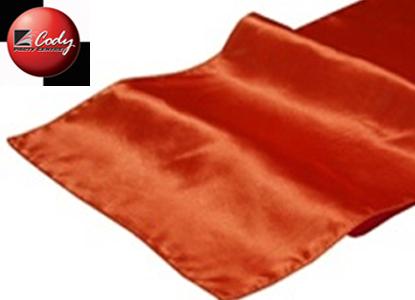 Table Runner Burnt Orange - Satin at Cody Party Store & Rentals