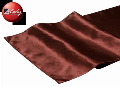 Table Runner Chocolate - Satin at Cody Party Store & Rentals