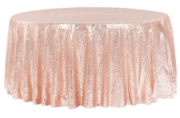 120" Round Sequin Table linen - Silver at Cody Party Store & Rentals