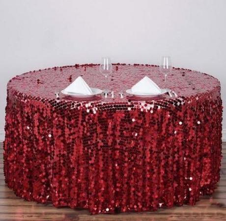 120" Round Payette Sequin - Red at Cody Party Store & Rentals